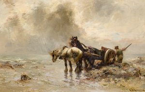 海藻のカート（キャンバスに油彩） 作： William Bradley Lamond