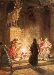 神の預言者がヤラベアムの偶像崇拝を告発 作： William Brassey Hole