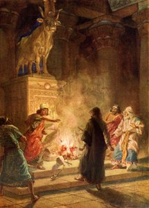 神の預言者、ヤロブアムの偶像崇拝を非難-聖書 作： William Brassey Hole