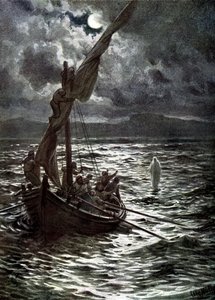 イエスは水の上を歩く-聖書 作： William Brassey Hole