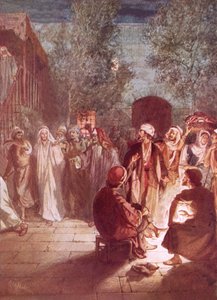 ピーターは彼を三度否定したが、イエスが振り向いて彼を見つめると悔い改める 作： William Brassey Hole