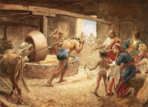 ガザの刑務所で粉砕するサムソン 作： William Brassey Hole