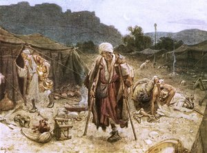 シリア人のキャンプを略奪した4人の癩患者 作： William Brassey Hole