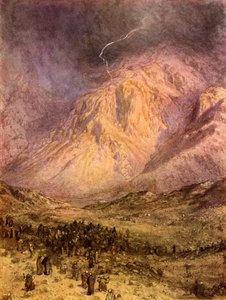 シナイ山に関する法律の授与。 -聖書 作： William Brassey Hole