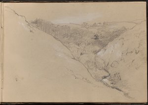 丘と森のある風景 作： William Brockedon