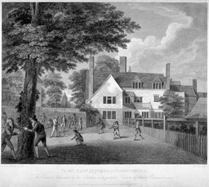 1795年、ロンドンのカンバーウェルにあるカンバーウェル自由文法学校。               