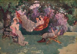 庭で、1902年。1903年 作： William Bruce Ellis Ranken