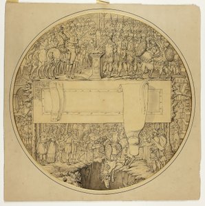 ローマの戦いの場面が描かれた儀式用盾 作： William Burgess