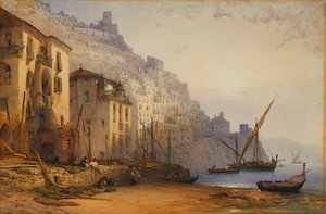 海岸からのアマルフィ-1887年の夏の朝