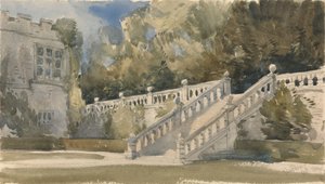 ガーデンステア、ハドンホール 作： William Callow