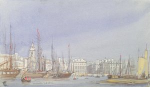 マルセイユ、インナーハーバーでの発送、1836年7月28日 作： William Callow
