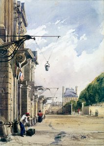 1831年、パリ、チュイルリーの近くのリヴォリ通り 作： William Callow