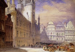 ホテルドゥヴィル、ブリュッセル、1856 作： William Callow