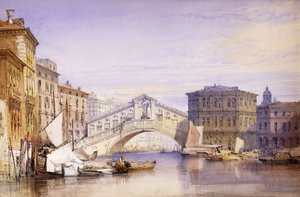 大運河からのリアルト、1852 作： William Callow