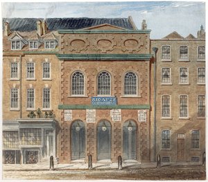 1789年に焼失したヘイマーケット初のオペラハウス 作： William Capon