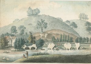 ウルズリー橋：水彩画、ND [1796-1839]