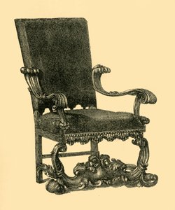 クルミ材のアームチェア、c1685-1710、1881年。 作： William Catley
