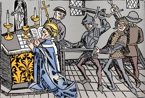 カンタベリーの聖トーマスの殉教、c1484 作： William Caxton