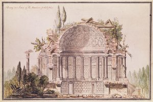 フレデリック・プリンス・オブ・ウェールズ（1707-51）の霊廟の建築図面、1751年頃