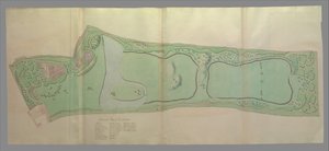 キューの庭園の全体図、1763 年。 作： William Chambers