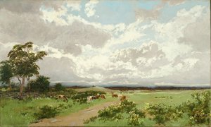 リバプールの近く、ニューサウスウェールズ州、c。 1908 作： William Charles Piguenit