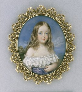 キャロライン・ホランド、1840年頃（象牙、金箔、ベルベット、シルク、ガラスに水彩） 作： William Charles Ross