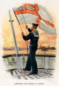 日没時のエンサインの降下、c1890-c1893。