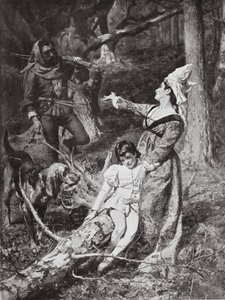 アンジュー家のマーガレットとヘクサムの強盗との出会い 作： William Christian Symons