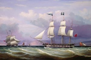 1819年にグリーノックで建造された330トンの登録船ヘレン号 作： William Clark
