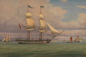風の前のイギリスのブリッグ「ノーバル」 作： William Clark