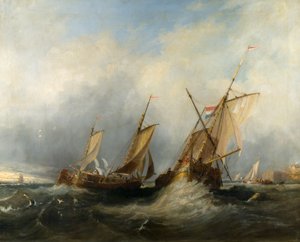 ブリルをとるオランダの海運船 作： William Clarkson (attr. to) Stanfield
