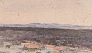 風景: 遠くに山がある谷 作： William Collins