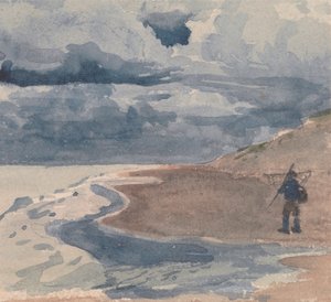 浜辺の男のいる風景 作： William Collins