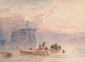 アンカーのハルク、1875 作： William Cook of Plymouth