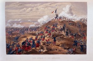 コルナギウント社発行の「東の戦争の座席-第2シリーズ」からエドモンドモーリン（1824-82）によって刻まれたマラコフへの攻撃、1855年