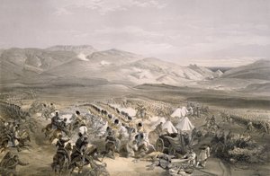 1854年10月25日のバラクラバの戦いにおける重騎兵旅団の突撃。パブのE.ウォーカーによって刻まれました。 1855 作： William Crimea Simpson