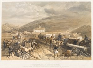 ？Commissariat Difficulties雨天時のカディコイでのバラクラからセヴァストポリへの道？、1854年頃 作： William Crimea Simpson