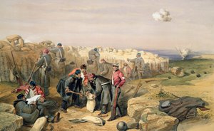 ロシアのライフルピット（現在はイギリス）、「東の戦争の席」からのプレート、Colnaghi and Co.、1856年発行 作： William Crimea Simpson