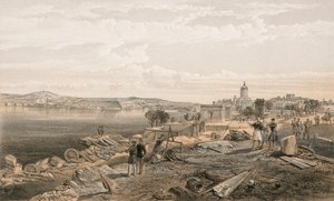 南を見るニコラス砦の後ろからのセバストポル 作： William Crimea Simpson