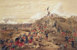 攻撃のマラコフ、パブ「東の戦争の席」からプレート。ポール・ウント・ドミニク・コルナギウント社、1856年 作： William Crimea Simpson