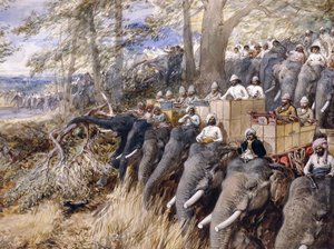 テライのプリンスオブウェールズ、ジャンバハドゥルラナ卿とジャングルを打つ1876 作： William Crimea Simpson