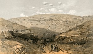 21砲台の背後にあるウォロンゾフ道路の洞窟、死の影の谷 作： William Crimea Simpson