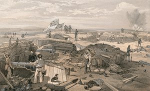 レダンの内部。南向きで、左の顔から顕著角に向かって 作： William Crimea Simpson