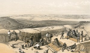 ゴードンの砲台の右側にある迫撃砲砲撃からの、右の攻撃に関するセバストポルの包囲での新作 作： William Crimea Simpson