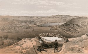 1855年6月23日、セバストポルの町の砲台または内部の要塞 作： William Crimea Simpson
