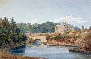 リージェント運河の眺め、ロンドン、セント・ジョンズ・ウッド、リソン・グローブ・ロード、1830年頃 作： William Crotch
