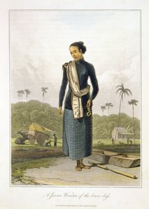 下層階級のジャワ人女性、Vol。トーマス・スタンフォード・ラッフルズ（1781-1826）、パブの「ジャワの歴史」の私。 1817（アクアチント）