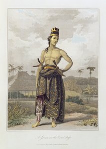 裁判所の服のジャワ、pl。トーマス・スタンフォード・ビングリー・ラッフルズ（1781-1826）パブによる「ジャワの歴史」の第1巻から6。 1817（着色されたアクアチント）