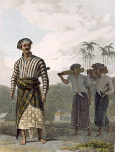 マントゥの階級のマドゥラ人、トーマス・スタンフォード・ラッフルズ（1781-1826）による「ジャワの歴史」第1巻の第7版、パブ。 1817（アクアチント） 作： William Daniell