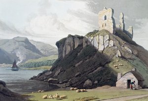 アロス城、マル島、スコットランド、1818年 作： William Daniell
